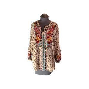 Savanna Jane Size L Long Bell Sleeved Pullover Boho Blouse